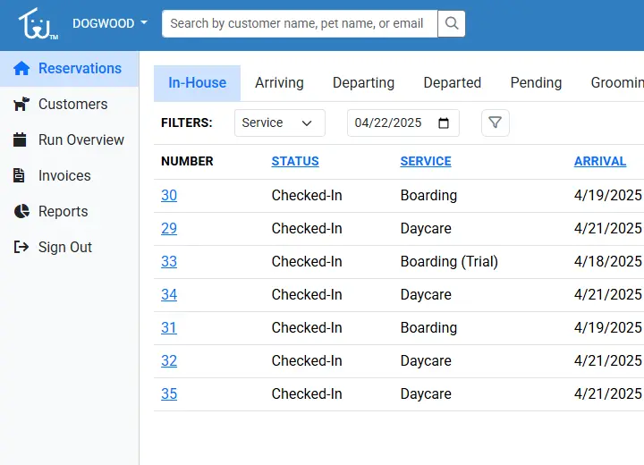 Preview of the Petsoft Application