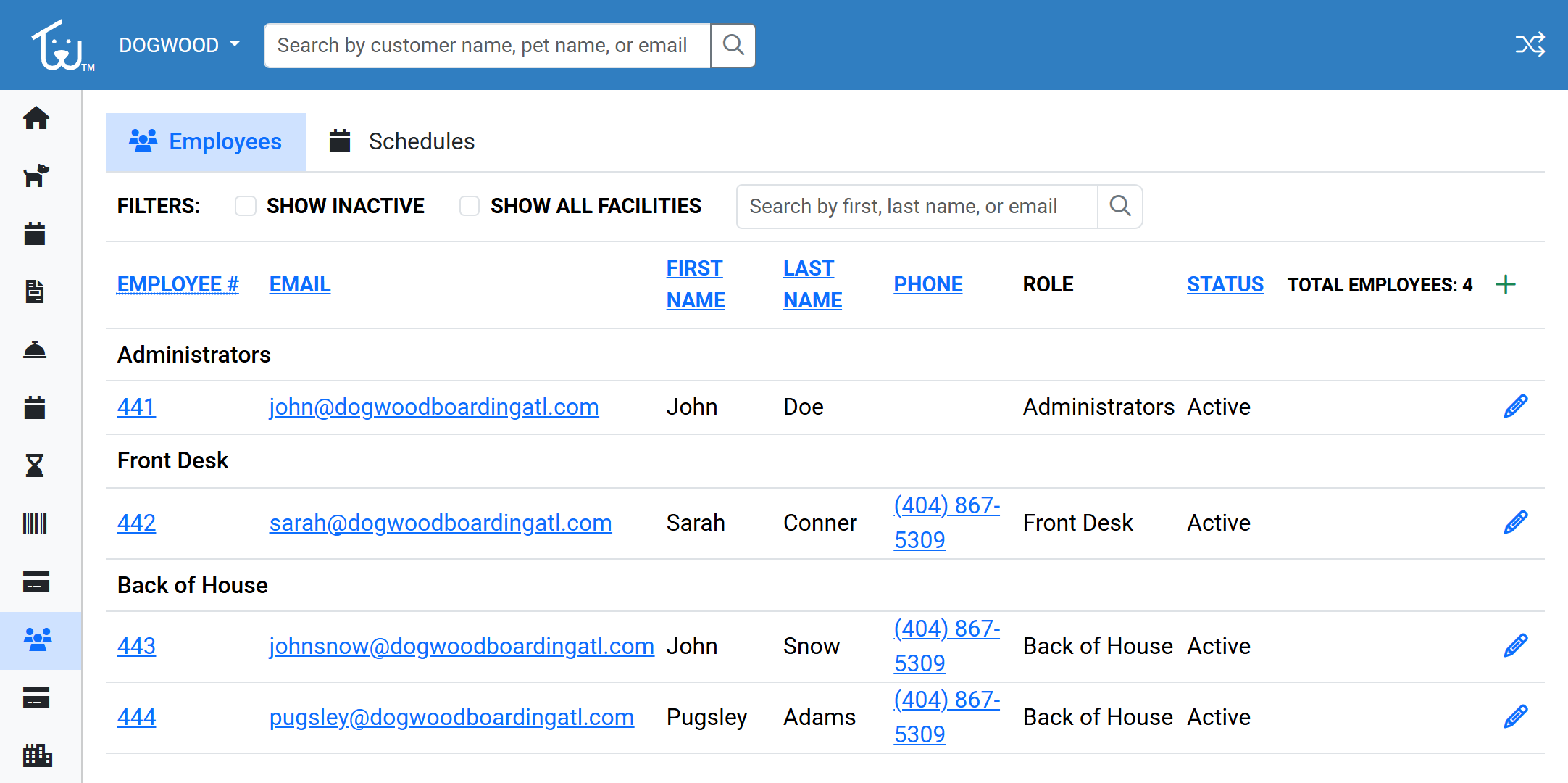 Preview of the Petsoft Emplopyee Managment Pages